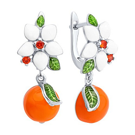 Серьги SOKOLOV - Серебро 925, Фианит, Эмаль (арт. 94027050)