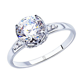 Кольцо SOKOLOV - Серебро 925, Фианит (арт. 94012832)