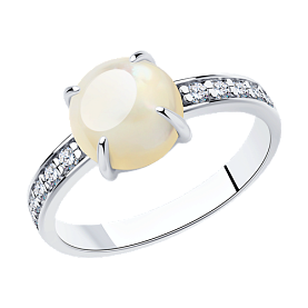 Кольцо Diamant - Серебро 925, Синтетический перламутр, Фианит (арт. 94-310-00887-1)
