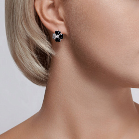 Серьги Diamant - Серебро 925, Фианит, Эмаль (арт. 94-120-01829-1)