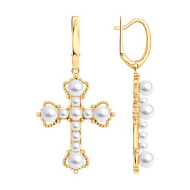 Серьги SOKOLOV - Серебро 925, Жемчуг синтетический (арт. 93022527)