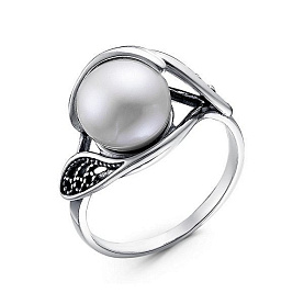 Кольцо Красная пресня - Серебро 925, Жемчуг культивированный (арт. 23312854)