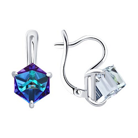 Серьги Diamant - Серебро 925, Синтетический коралл (арт. 94-120-02383-2)