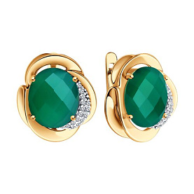 Серьги SOKOLOV - Серебро 925, Агат, Фианит (арт. 92023091)