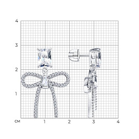 Серьги SOKOLOV - Серебро 925, Горный хрусталь, Фианит (арт. 92025418)