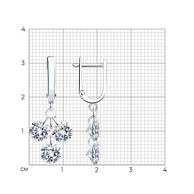 Серьги Diamant - Серебро 925, Фианит (арт. 94-121-00221-1)