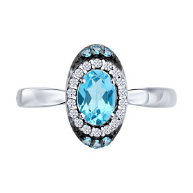 Кольцо SOKOLOV - Серебро 925, Топаз, Фианит (арт. 92014903)
