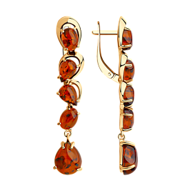Серьги Diamant - Серебро 925, Янтарь пресс. (арт. 93-321-00447-1)