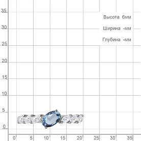 Кольцо Аквамарин - Серебро 925, Топаз, Фианит (арт. 65030205.5)