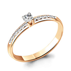 Кольцо Аквамарин - Серебро 925, Фианит (арт. 65502А.6)