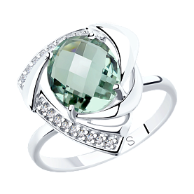 Кольцо SOKOLOV - Серебро 925, Кварц, Фианит (арт. 92011772)