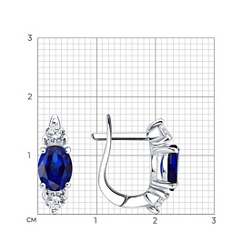 Серьги SOKOLOV - Серебро 925, Сапфир, Фианит (арт. 62020035)