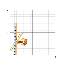 Серьга SOKOLOV - Золото 585, Фианит (арт. 170098)