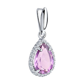 Подвеска SOKOLOV - Серебро 925, Аметист, Фианит (арт. 92030324)