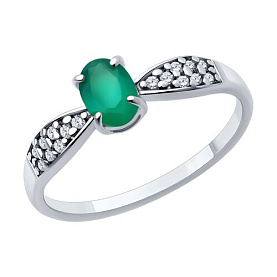 Кольцо Diamant - Серебро 925, Агат, Фианит (арт. 94-310-00176-2)