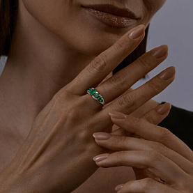 Кольцо SOKOLOV - Серебро 925, Агат, Фианит (арт. 92012030)