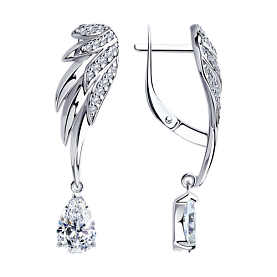 Серьги SOKOLOV - Серебро 925, Фианит (арт. 94025020)