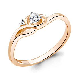 Кольцо Аквамарин - Серебро 925, Фианит (арт. 67421А.6)