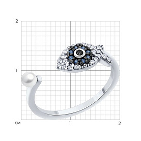 Кольцо Diamant - Серебро 925, Жемчуг культивированный, Фианит (арт. 94-210-02186-1)