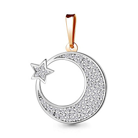 Подвеска Аквамарин - Золото 585, Фианит (арт. 21112А.1)