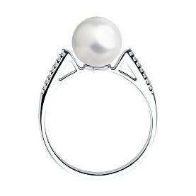 Кольцо SOKOLOV - Серебро 925, Жемчуг культивированный, Фианит (арт. 94013115)