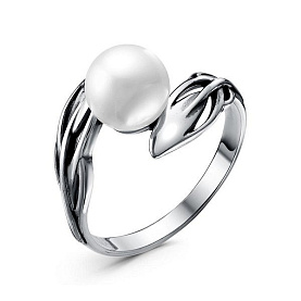 Кольцо Красная пресня - Серебро 925, Жемчуг имитация (арт. 23614790)