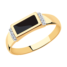 Кольцо SOKOLOV - Золото 585, Синтетическая шпинель, Фианит (арт. 018347)