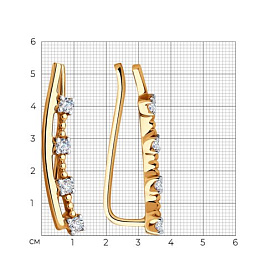 Серьги SOKOLOV - Золото 585, Фианит (арт. 029036)