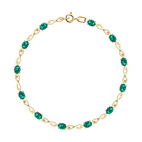 Браслет SOKOLOV - Золото 585, Синтетический изумруд (арт. 750570)