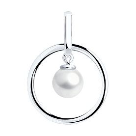 Подвеска SOKOLOV - Серебро 925, Жемчуг имитация (арт. 94032041)
