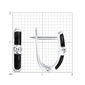 Серьги SOKOLOV - Серебро 925, Эмаль, Бриллиант (арт. 87020123)