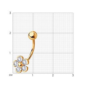 Пирсинг SOKOLOV - Золото 585, Фианит (арт. 060215)