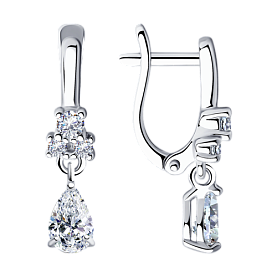 Серьги SOKOLOV - Серебро 925, Фианит (арт. 94021493)