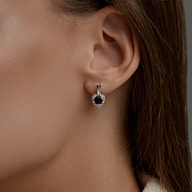 Серьги SOKOLOV - Серебро 925, Гранат, Фианит (арт. 92025339)