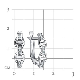Серьги Talant - Серебро 925, Фианит (арт. 10-72-0001-15542)
