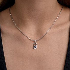 Подвеска SOKOLOV - Серебро 925, Синтетический сапфир , Фианит (арт. 88030019)