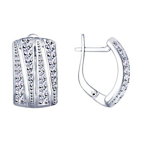 Серьги SOKOLOV - Серебро 925, Фианит (арт. 94022821)