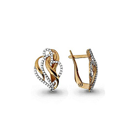 Серьги Аквамарин - Золото 375, Фианит (арт. 42701А.8)