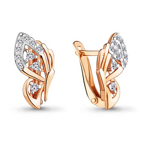 Серьги Аквамарин - Серебро 925, Фианит (арт. 46886А.6)