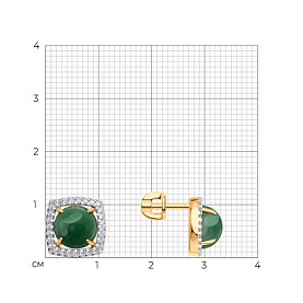 Серьги SOKOLOV - Серебро 925, Жадеит, Фианит (арт. 83020458)