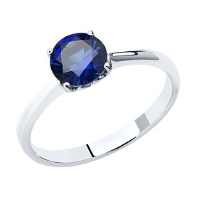Кольцо SOKOLOV - Серебро 925, Синтетический сапфир (арт. 88010056)