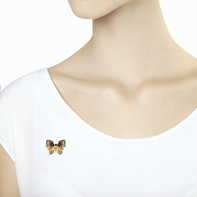 Брошь SOKOLOV - Серебро 925, Фианит (арт. 93040020)