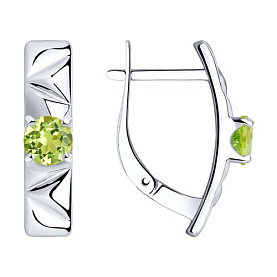 Серьги Diamant - Серебро 925, Хризолит (арт. 94-320-00793-2)