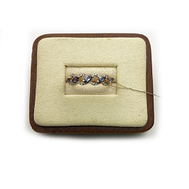 Кольцо Александра - Золото 585, Бриллиант, Синтетический александрит (арт. 8010804)