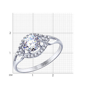 Кольцо SOKOLOV - Серебро 925, Фианит (арт. 94012747)