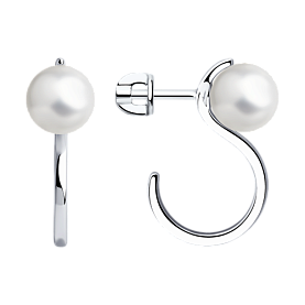 Серьги SOKOLOV - Серебро 925, Жемчуг Swarovski имитация (арт. 94024712)