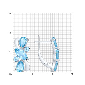 Серьги SOKOLOV - Серебро 925, Топаз (арт. 92021801)