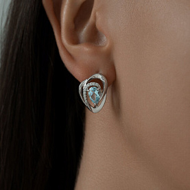 Серьги Diamant - Серебро 925, Топаз, Фианит (арт. 94-320-00630-1)