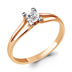 Кольцо Аквамарин - Серебро 925, Фианит (арт. 632651.6)