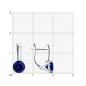 Серьги SOKOLOV - Серебро 925, Синтетический сапфир (арт. 88020061)